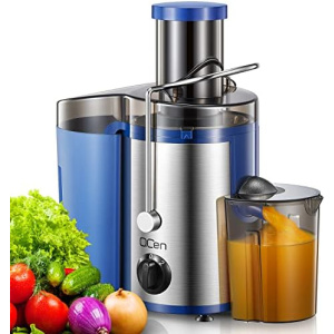 Juicer Machine, 500W Centrifugal Juicer Extractor with Wide Mouth 3” Feed Chute for Fruit Vegetable, Easy to Clean, Stainless Steel, BPA-free, Blue