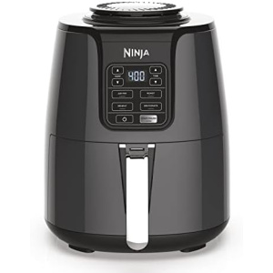 Ninja AF101 Air Fryer that Crisps, Roasts, Reheats, & Dehydrates, for Quick, Easy Meals, 4 Quart Capacity, & High Gloss Finish, Grey