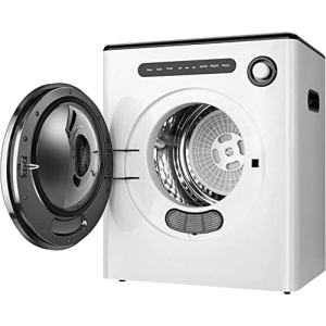 OOTDAY DESSI-DS-04-WHITE Compact Laundry, 0.17 cuft Front Load Stainless Steel, Clothes Dryers with Exhaust Pipe, 65W, ABS Control Panel, for Apartments, Home, Dorm