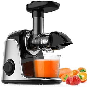 Juicer Machine, Slow Masticating Juicer with 2 Speed Modes & Reverse Function, Easy to Clean Juicer BPA-Free Cold Press Juicer with Quiet Motor, Includes Cleaning Brush & Recipes for Vegetables and Fruits