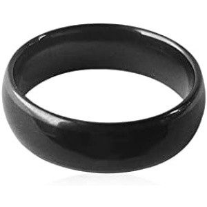 hecere Waterproof Ceramic NFC Ring, NFC Forum Type 2 215 496 Bytes Chip Universal for Mobile Phone, All-Round Sensing Technology Wearable Smart Ring, Fasion Ring for Men or Women (9#, Black)