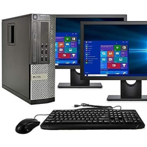 Dell Optiplex 9020 SFF Computer Desktop PC, Intel Core i5 Processor, 16GB Ram, 2TB Hard Drive, WiFi, Bluetooth 4.0, DVD-RW, Dual 24 Inch LCD Monitors Windows 10 Pro (Renewed)