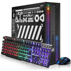 HP RGB Gaming Desktop Computer, Intel Quad Core I5-6500 up to 3.6GHz, GeForce GTX 750 Ti 4G, 16GB DDR4, 512G SSD, RGB Keyboard & Mouse, 600M WiFi & Bluetooth, Win 10 Pro (Renewed)