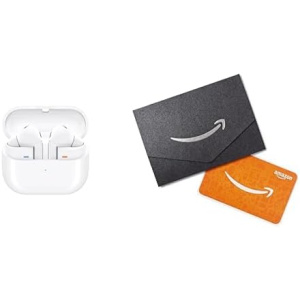 SAMSUNG Galaxy Buds 3 Pro AI True Wireless Bluetooth Earbuds + $30 Amazon Gift Card, Noise Cancelling, Sound Optimization, Redesigned Comfort Fit, White [US Version, Amazon Exclusive 2Yr Warranty]