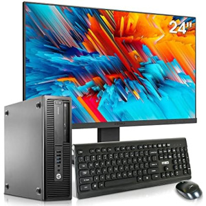 HP EliteDesk 800 G1 SFF Desktop Computer Package - Intel Core i5 3.3GHz, 32GB RAM, New 1TB SSD, KOORUI 24-inch Monitor, AC WiFi,Windows 10 Pro,black (Renewed)