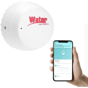 Water Detector Alarm with Tuya APP, Water Leak Detector - Water Sensors for Leaks WiFi 2.4G, Smart Home Devices, Water Alarm Leak Detector, Water Sensor Alarm, Water Leak Detectors for Home