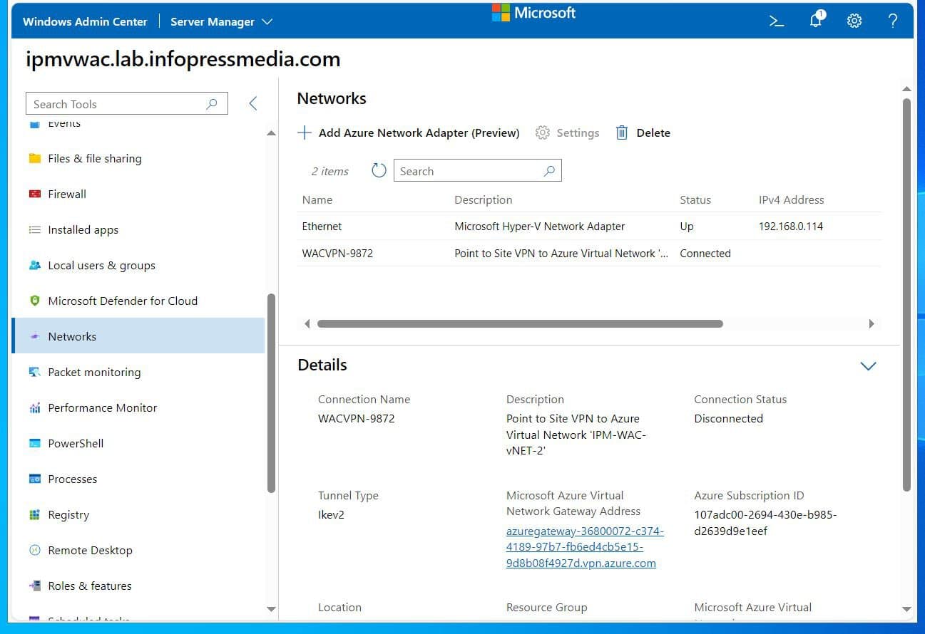 How to Manage Azure VMs with On-prem Windows Admin Center