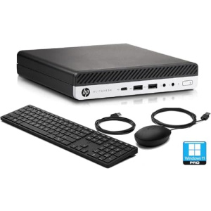 HP EliteDesk 800 G5 High-Performance Mini PC Desktop Computer, 9th Gen Core i5-9500T, 32GB DDR4 RAM, 1TB SSD, Keyboard & Mouse, 4K Support, WiFi, Bluetooth, Windows 11 Pro (Renewed)