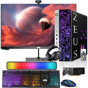 HP G3 Gaming Desktop PC, Intel i7 6th Gen, GT 1030 2GB DDR5, 16GB RAM, 256GB SSD + 1TB HDD 27 Inch 165hz Gaming Monitor, RGB Kit, Win 10 Pro (Renewed)
