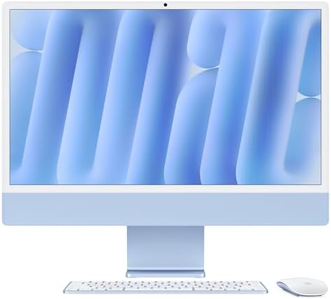 Apple 2024 iMac All-in-One Desktop Computer with M4 chip with Apple 2024 iMac All-in-One Desktop Computer with M4 chip with 10-core CPU and 10-core GPU: Built for Apple Intelligence, 24-inch Retina Display, 24GB Unified Memory, 512GB SSD Storage; Blue