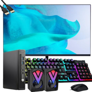 HP Prodesk 600G2 Micro Desktop Computer Mini PC with 21.5 Inch Full HD Moinitor, Quad Core i5-6500, 16GB RAM, 512GB SSD, WiFi, VGA, Windows 10 Pro(Renewed)